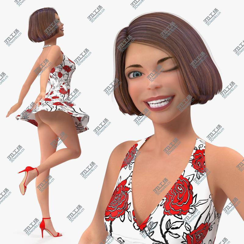images/goods_img/202105071/Cartoon Young Girl Romantic Dress Rigged 3D model/1.jpg